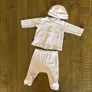 Laranjinha 100% Cotton Light Pink Baby Outfit Set